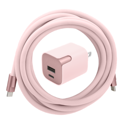 Helix - GripCord 30W USB Wall Charger with USB-C Cable - Blush