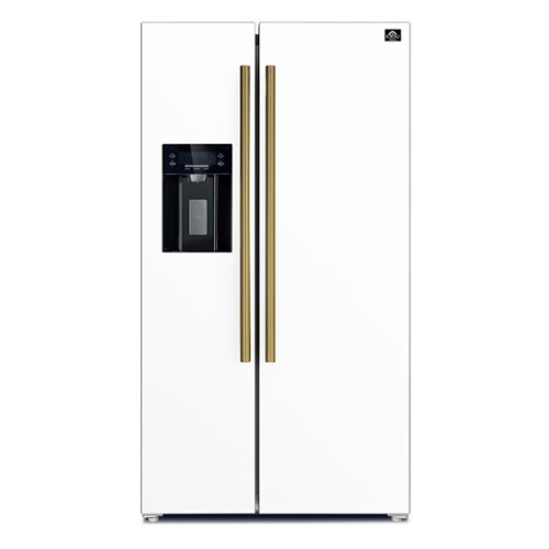 Forno Appliances - Salerno 20 Cu. Ft. Side-by-Side Counter-Depth Refrigerator with Ice and Water Dispenser - White-Front_Standard 