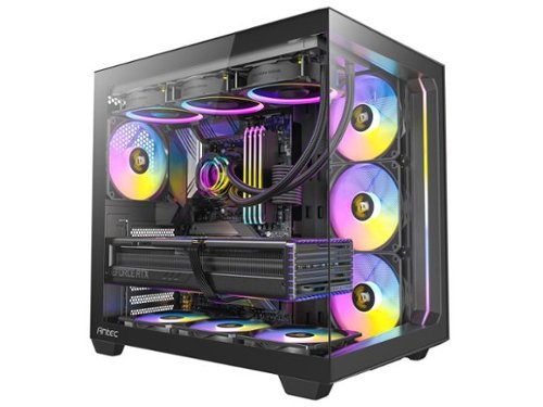 Antec - C5 ARGB, 7x 120mm ARGB Fans, 10 Fan Support, Type-C 3.2 Gen 2, Tempered Glass, 360mm Radiator, Mid-Tower ATX Case - Black-Front_Standard 