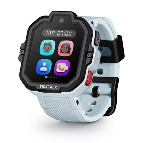TickTalk - 5 Kids Smartwatch with Voice & Video Call, Text, GPS, SOS & School Mode - AT&T - Ash Gray - (2025)-Front_Standard 