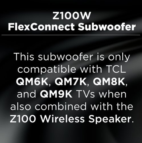 TCL Z100-SW Wireless Home Theater Subwoofer with Dolby Atmos FlexConnect Technology - Black WORLDWIDE DELIVERY