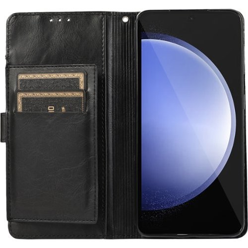 SaharaCase Leather Folio Wallet Case for Samsung Galaxy S23 FE - Black HOW TO BUY
