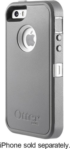  OtterBox - Defender Series Case and Holster for Apple® iPhone® SE, 5s and 5 - Gunmetal Gray/White