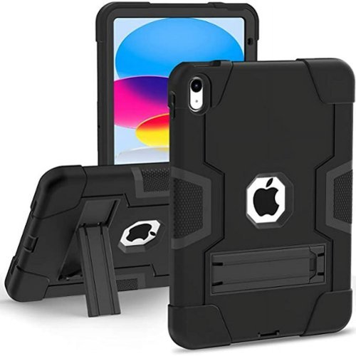 Entronix - Heavy Duty iPad A16 11" Case - Triple-Layer Protection for 11th Gen - Black-Front_Standard 