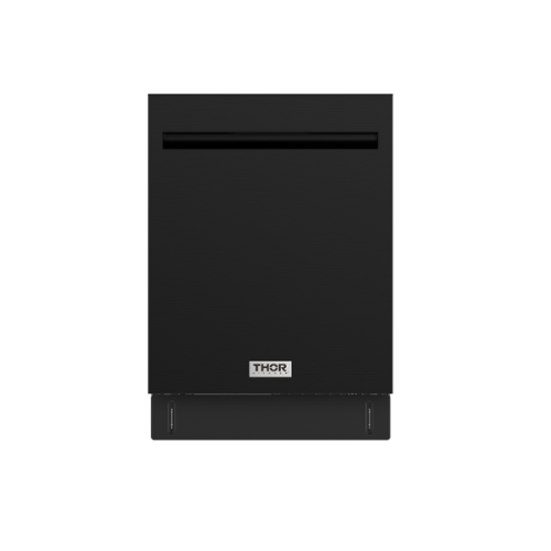 Thor Kitchen - 24" Top Control Built-In Dishwasher Stainless Steel Tub with Pocket Handle, 51 dBA - Matte Black