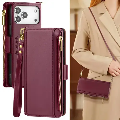 (Crossbody)-Wine Red-iPhone 17 Pro - 6.3"