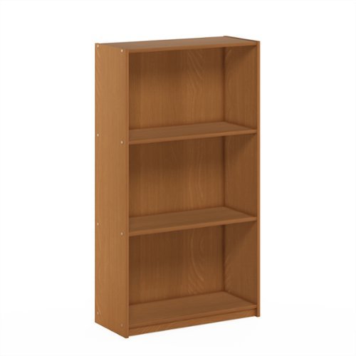 Furinno - Basic 3-Tier Bookcase Storage Shelves - Light Cherry-Front_Standard 