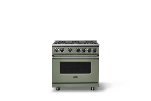 Viking - Pro 7 Series 5.6 Cu. Ft. Freestanding Sealed 4 Burner Gas Convection Range - Eucalyptus - Eucalyptus-Front_Standard 
