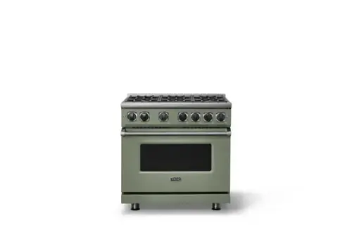 Front. Viking - Pro 7 Series 5.6 Cu. Ft. Freestanding Sealed 4 Burner Gas Convection Range - Eucalyptus - Eucalyptus.