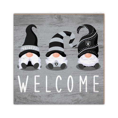 Fan Creations - Las Vegas Raiders 10'' x 10'' Welcome Gnomes Sign - Multicolor-Front_Standard 