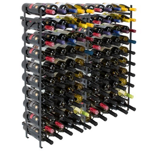 Sorbus - Wine Rack Freestanding Floor - Wine Bottle Holder Holds 100 Bottles of Wine - 100 Bottle Capacity Wine Storage - Black-Front_Standard 