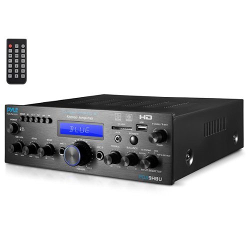 Pyle - Bluetooth Stereo Amplifier Receiver - Black-Front_Standard 