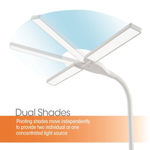 OttLite Dual Shade LED Lamp with Bluetooth Speaker and USB Port - White BUY IN EUROPE