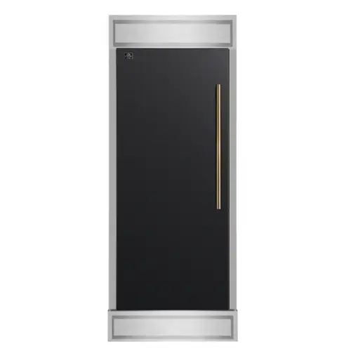 Front. Forno Appliances - Maderno 13.6 Cu. Ft. Built-In Convertible Refrigerator-Freezer with Left Swing Door and Smooth Decorative Grill - Black/Silver.