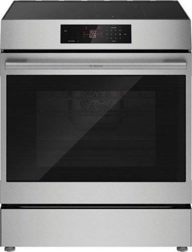 Bosch - 500 Series 30 in. Wide 5.8 Cu. Ft. Slide-In Electric Induction Range with Convection, Steam cleaning and 4 Elements - Stainless Steel-Front_Standard 