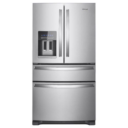  Whirlpool - 36 in. Wide 25 cu. ft. Wide French Door Bottom Mount Refrigerator with Two-Tier Freezer Storage - Stainless Steel