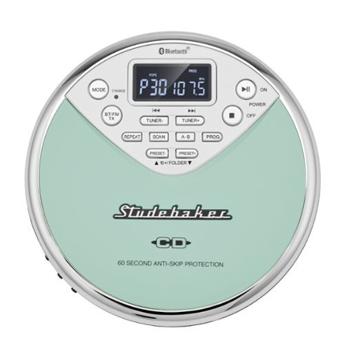 Studebaker - SB3706 Portable Bluetooth MP3 CD Player - Teal
