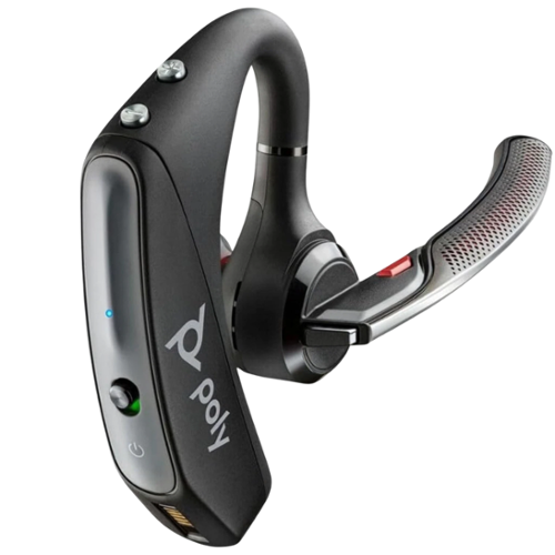 Poly - Voyager 5200 UC Bluetooth Wireless Noise-Canceling Headset with BT700 USB Adapter - Black-Front_Standard 