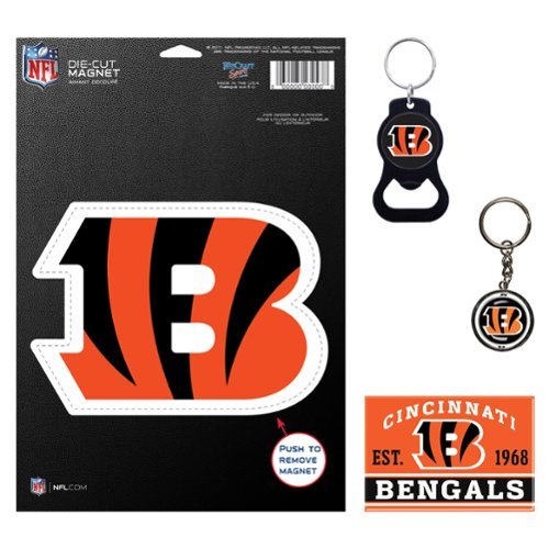 WinCraft - Cincinnati Bengals 4-Pack Key Rings and Magnets Set - Multicolor-Front_Standard 