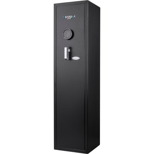 Barska - 4.33 Cu Ft Digital Rifle Safe- with Keypad Lock, 11-Position Rack, Handgun Rack, Removable Shelves, Silent Mode - Black-Front_Standard 