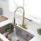 Pull Down Kitchen Faucet with Deck Plate Single Handle Spring Design-Front_Standard