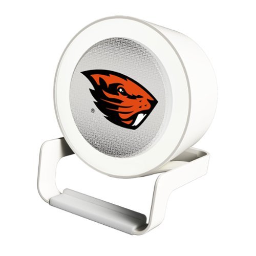 Keyscaper - Oregon State Beavers Linen Print Nightlight Charger & Bluetooth Speaker - White-Front_Standard 