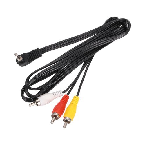 Unique Bargains - TRRS3.5mm Male Right Angle to Gold Plating RCA Jack Cable (R+W+Y), 1.2m/4ft, 2mm PVC Copper Core Audio AUX Cable - Black-Front_Standard 
