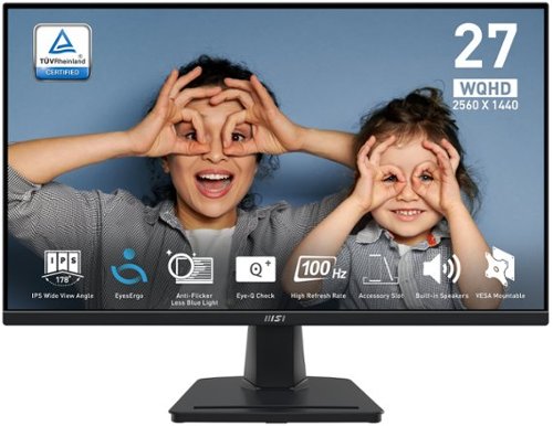 MSI - PRO MP275Q 27" QHD 100Hz 1ms Adaptive Sync Monitor with built-in speaker (DisplayPort, HDMI, ) - Black