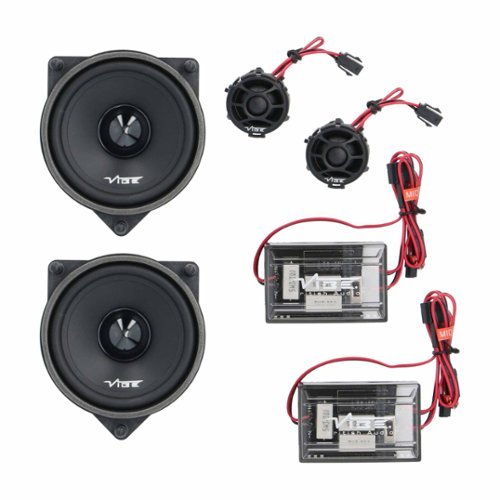 Metra - 4 inch Component Car Speakers with Composite Paper and Wood Fiber Cones (Pair) - Black