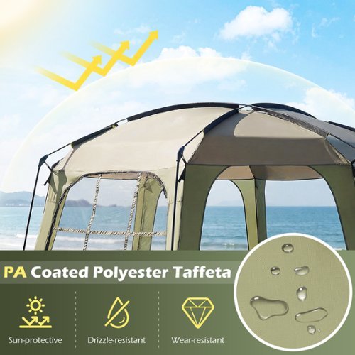 Gymax 12.5 FT X 11.7 FT Mesh Screen Tent w/Zippered Door