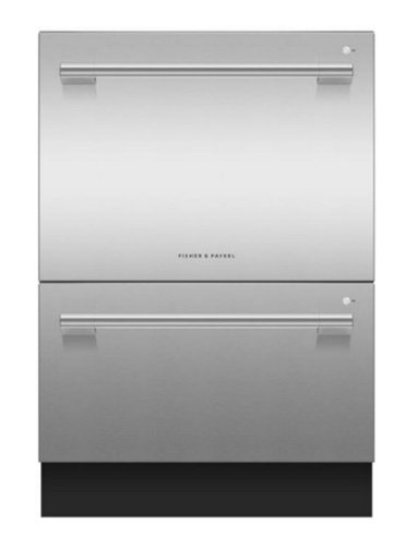 "Fisher & Paykel - Series 11 24"" Full Top Control Smart Built-in Stainless Steel Double DishDrawer Dishwasher with Sanitize 43dBA - Silver"