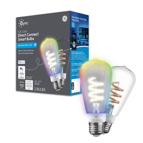 Cync - ST19 Edison Style Smart LED Light Bulbs (2 Pack) - Color Changing - Full Color-Front_Standard 