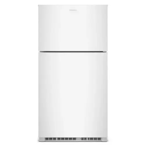Front. Amana - 33 in. Wide 21.3 cu. ft. Top-Freezer Refrigerator With Dual Crisper Drawers - White.