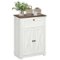 Homcom - Sideboard Storage Cabinet with Doors and Drawer for Kitchen, Living room - White-Front_Standard
