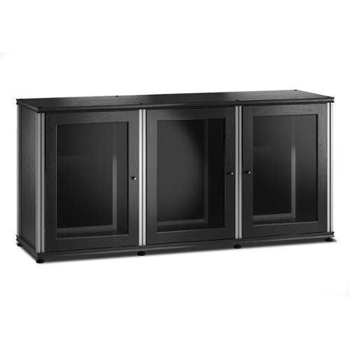 Salamander Designs - Synergy 337 Triple AV Cabinet (Black Oak with Aluminum Posts) - Black Oak/Aluminum