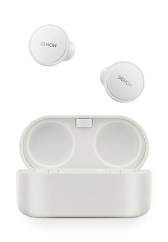 Denon - PerL Pro True Wireless Adaptive Active Noise Cancelling In-Ear Earbuds - White-Front_Standard