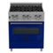 ZLINE - 30 in. Legacy Dual Fuel Range in Satin Stainless Steel & Blue Gloss Door (RAS-BG-30) - Blue Gloss-Front_Standard