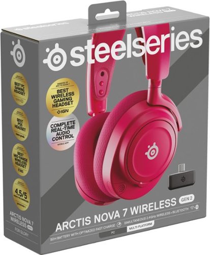 SteelSeries Arctis Nova 7 Gen 2 Wireless Over-The-Ear Multi Gaming Headset for PC, PS5, Switch, Handheld - Magneta BUY IN UAE