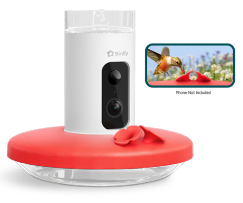 Birdfy Humming Bird Feeder with Camera, 1080P FHD Hummingbird Feeder Camera with Ant Moat, 9000 mAh rechargeable bird camera, AI Identify Bird Species, Leak Proof, Ideal Gift