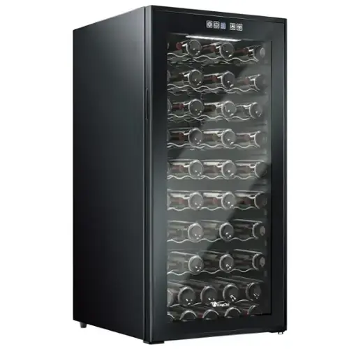 Front. KingChii - 66-Bottle Dual Zone Wine Cooler Refrigerator with Digital Temperature Control and Low Noise Compressor - Black.