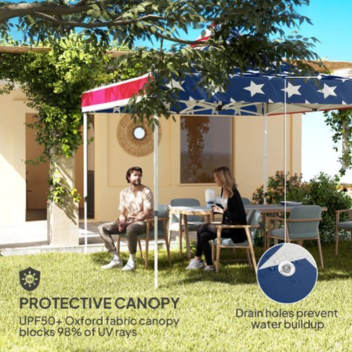 Outsunny x 10' Heavy Duty Pop Up Canopy Tent with Sidewall, UPF50+