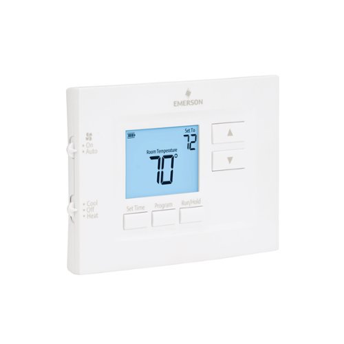 Emerson 70 Series, 7 Day Programmable, Single Stage (1H/1C) Thermostat - White GLOBAL SHIPPING