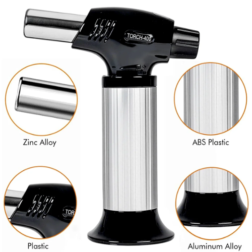 MOVSSOU Culinary Butane Torch Lighter Safety Lock Adjustable Flame