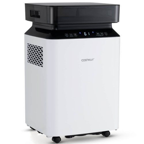 Costway 90 Pint Dehumidifier for Basement with Continuous & Auto Mode Large Water Tank - White