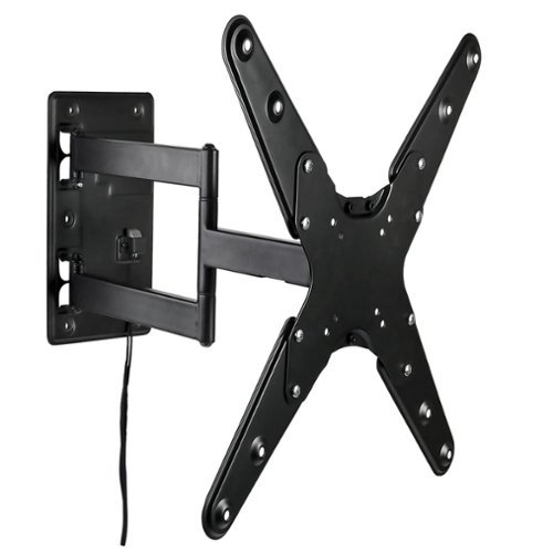 Mount-It! - Locking RV & Trailer Full-Motion TV Wall Mount for 32–55″ TVs, 77 lb, Detachable VESA - Black-Front_Standard 