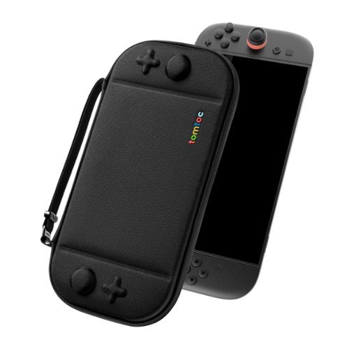 tomtoc Slim Carrying Case for Nintendo Switch 2 Model 2025, Protective Hard Shell with 12 Game Card Slots - Black