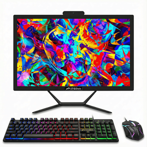 STGSivir - All in One Desktop Computer, 21.5" FHD Display, Intel Core i5 up to 3.6GHz, 16G RAM, 512G SSD, WiFi, BT, Win11H - Black-Front_Standard 