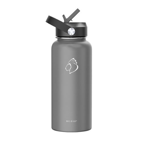 Buzio 32oz Insulated Water Bottle with Straw Lid and Spout Lid - Gray WORLDWIDE DELIVERY