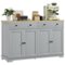 Homcom - Sideboard, Buffet Cabinet with Storage Drawers, Adjustable Shelves for Living Room, Dining Room - Gray-Front_Standard
