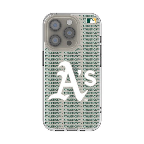 Keyscaper - MLB - Athletics Text Backdrop Clear iPhone Case - 16e - Multicolor-Front_Standard 